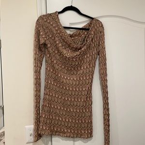 Metallic Missoni cowl neck mini dress